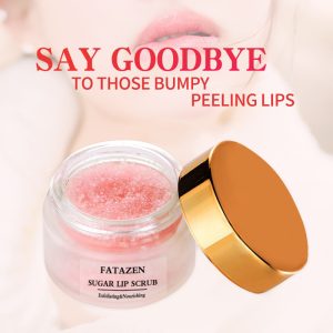 FATAZEN Vegan Natural Lip Care: Fatazen Sugar Collagen Lip Scrub, Pink Strawberry Lip Mask & Exfoliator
