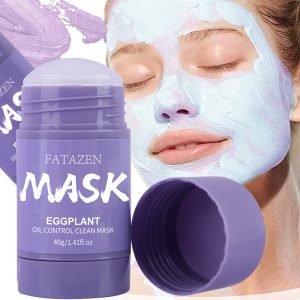 FATAZEN Face Clay Mask Stick Facial Egg Plant Purifying Stick Mask Facial Clay Mud Solid Green Tea Mud Mask