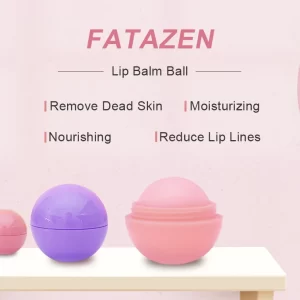 FATAZEN Face Care Exfoliating Round Ball Lip Balm Lip Cream Private Label Vegan Organic Honey Moisturizing Chapstick Lip balm