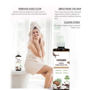 FATAZEN Organic Herbal Whitening Body Wash - Arabica Coffee Coconut Shower Gel