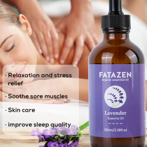 FATAZEN Natural Organic Lavender Massage Oil, Body Massage Oil, Warm Muscle Massage Oil, Plant Aromatic Oil