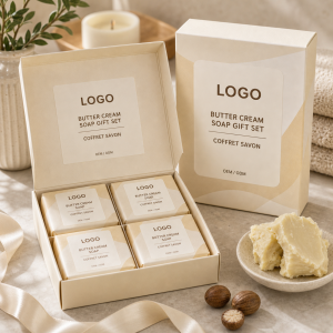 Butter Cream Soap Gift Set private label OEM ODM product image with neutral LOGO packaging