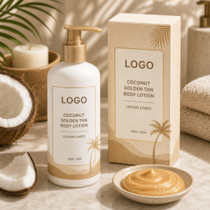 Coconut Kiss Golden Tan Body Lotion private label OEM ODM product image with neutral LOGO packaging