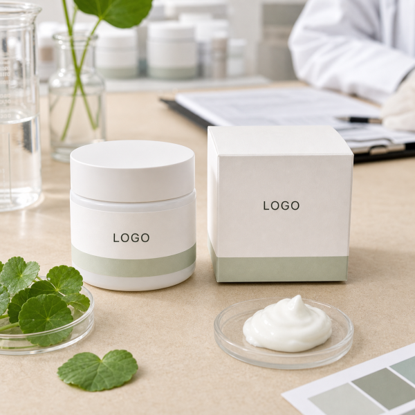 Private label niacinamide vitamin C capsule cream jar and carton sample for OEM buyers