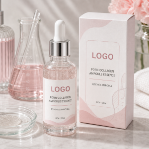 Private label PDRN collagen ampoule essence sample bottle and box for OEM skincare buyers