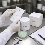 Factory QC label and scrub texture check for mint lemon underarm scrub OEM project