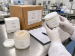 Factory QC label and texture check for sea salt body scrub OEM project