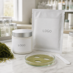 Private label seaweed collagen facial mask sample jar and pouch with LOGO-ready packaging